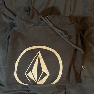 Volcom Black Hoodie with Gold Emblem